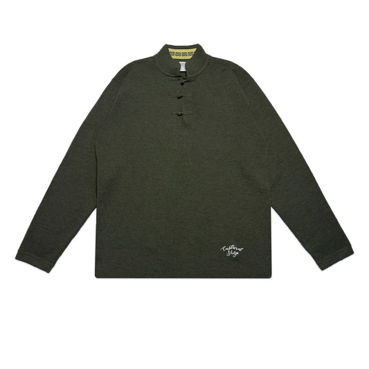 Custard Reclaimed Mandarin Shirt | Size Medium