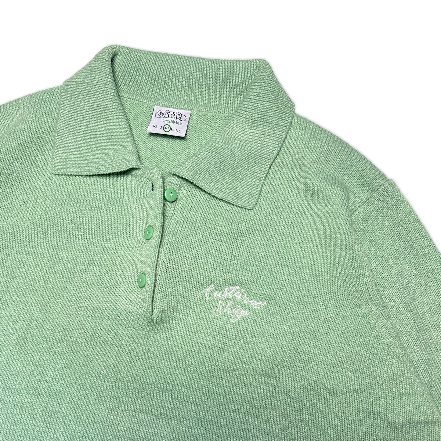 Custard Reclaimed Knit Polo | Size Medium