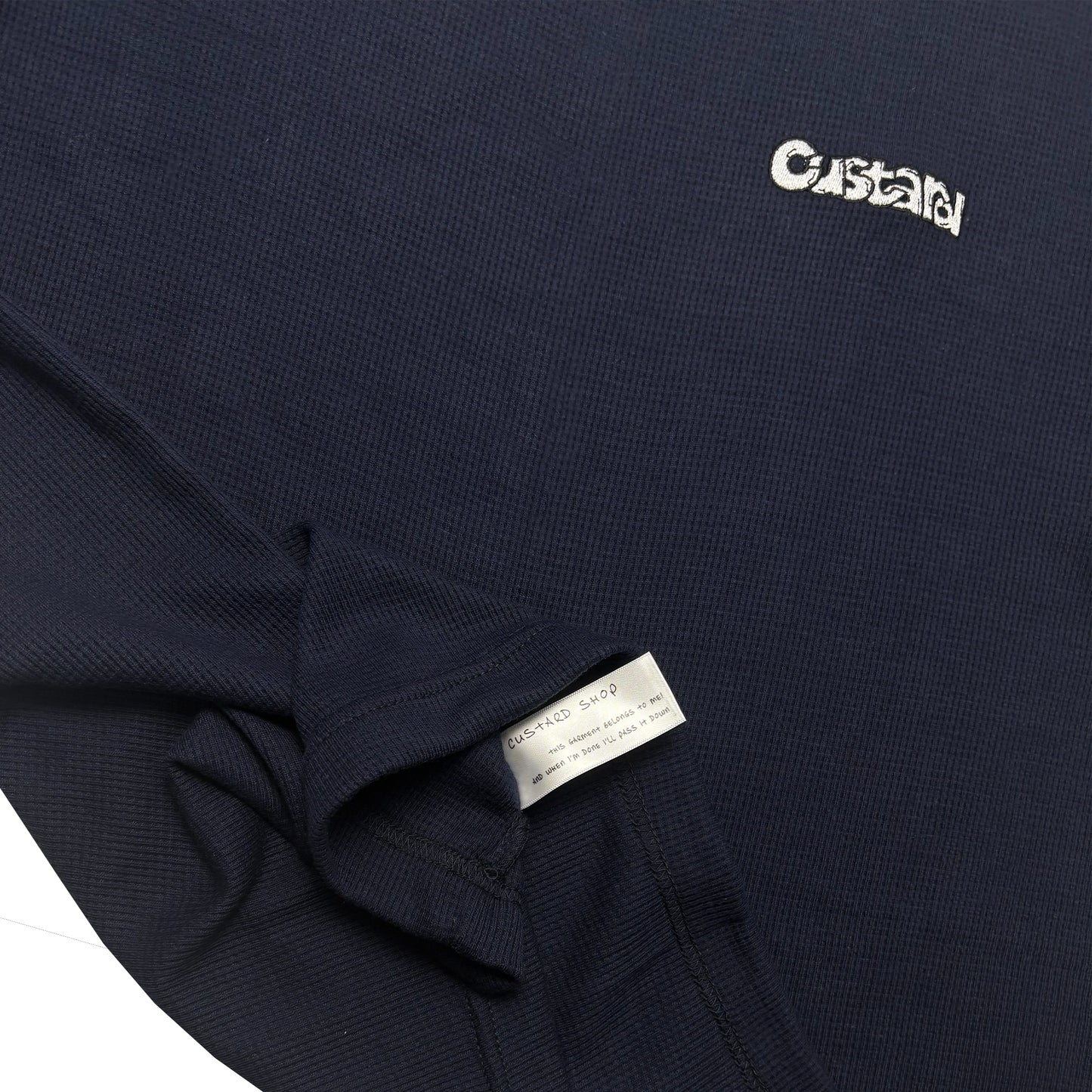 Waffle Embroidered T-Shirt | Navy