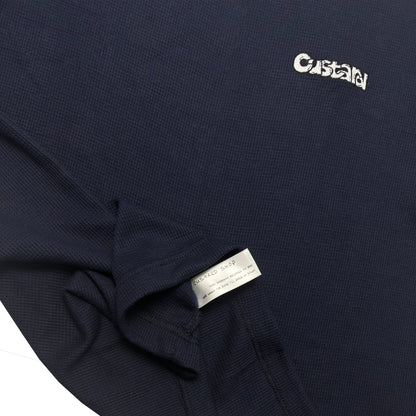 Waffle Embroidered T-Shirt | Navy