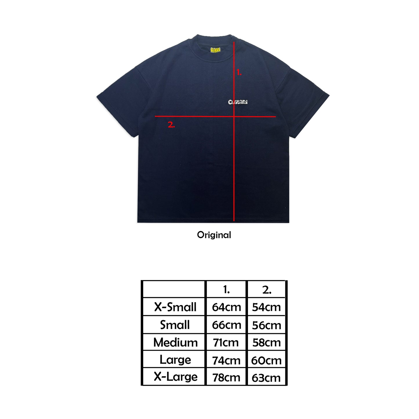 Waffle Embroidered T-Shirt | Navy
