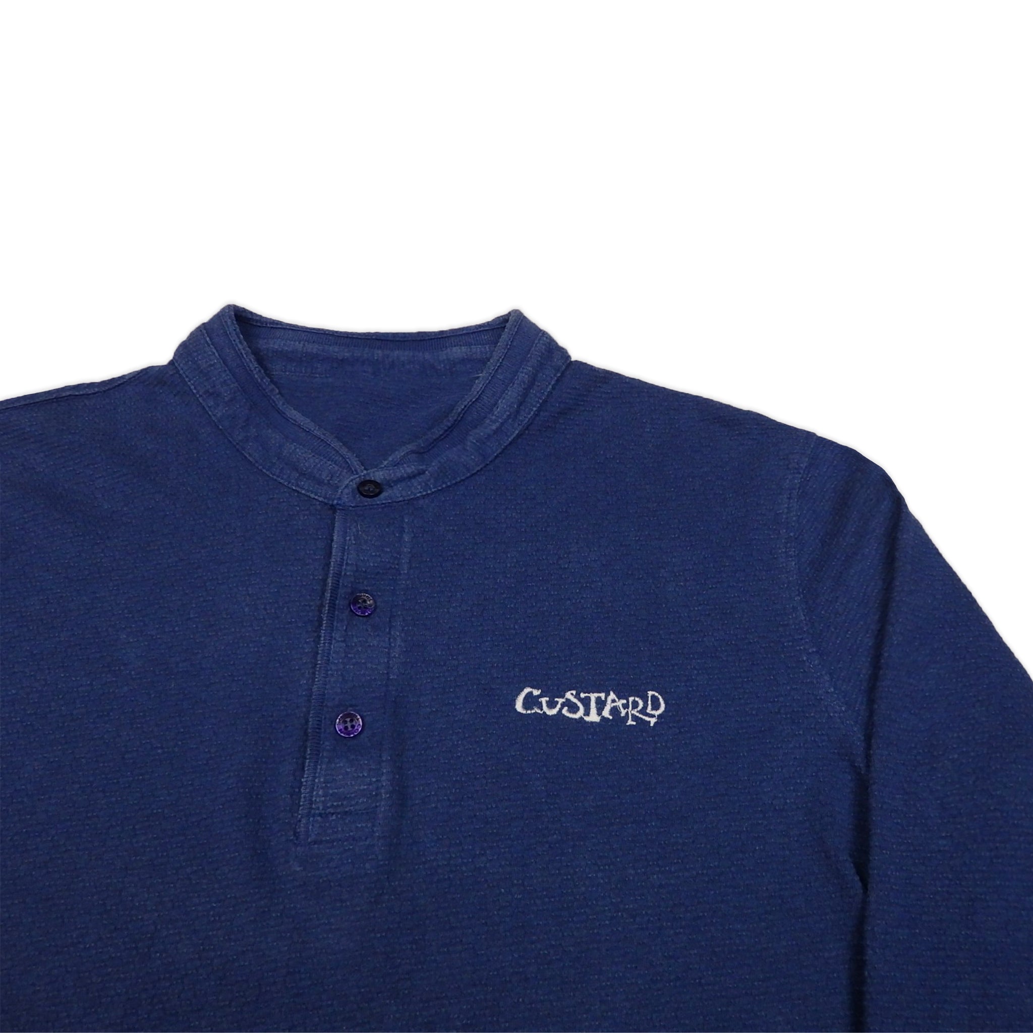 Custard Reclaimed Navy Linen Shirt | Size Medium