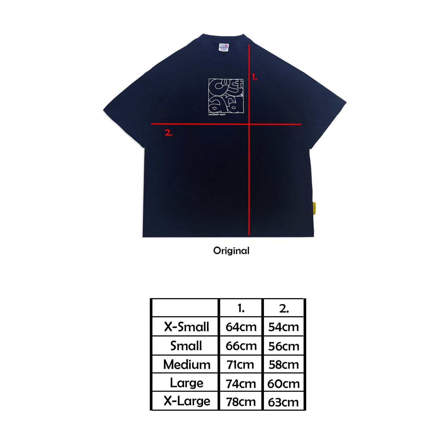 Heavyweight Geometric Print T-Shirt | Navy