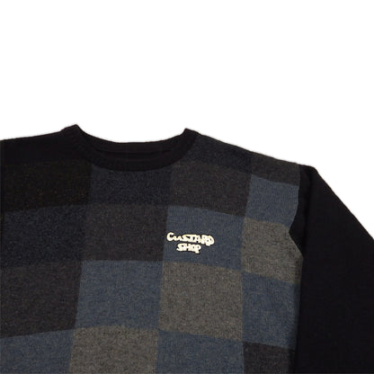 Custard Reclaimed Blue Pattern Jumper | Size Large