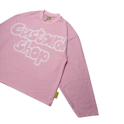 Lightweight Boxy Graffiti Print T-Shirt | Pastel Pink