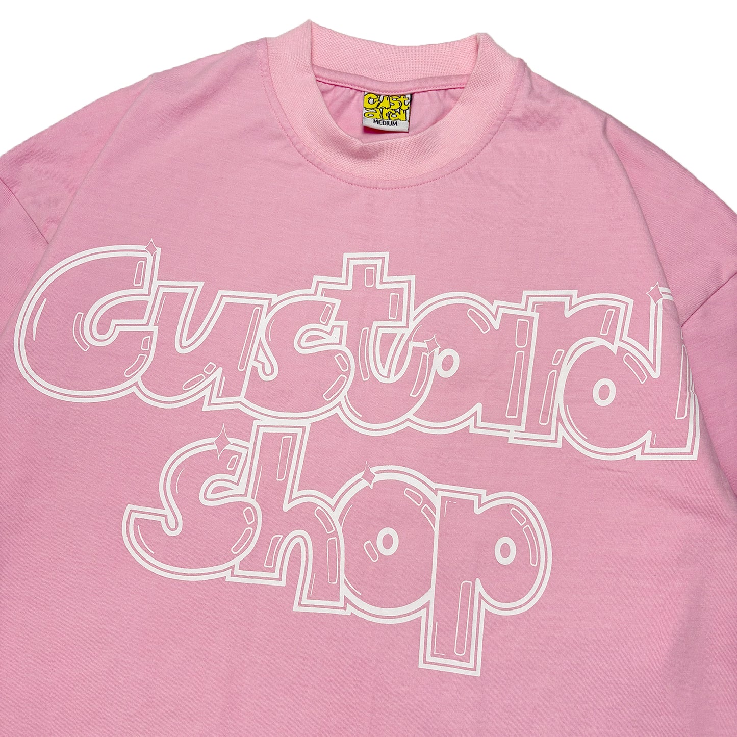 Lightweight Boxy Graffiti Print T-Shirt | Pastel Pink