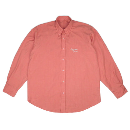 Custard Reclaimed Salmon Check Shirt | Size Large