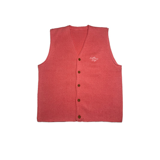 Custard Reclaimed Pink Cardigan Vest | Size Large