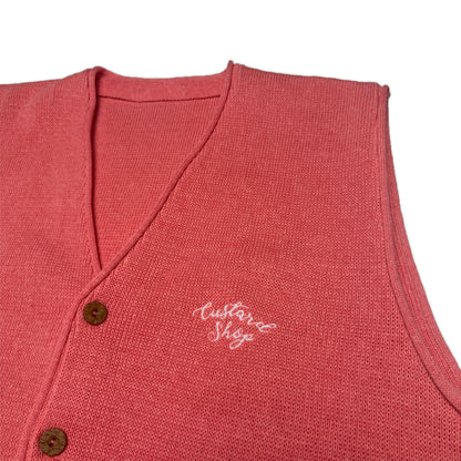 Custard Reclaimed Pink Cardigan Vest | Size Large