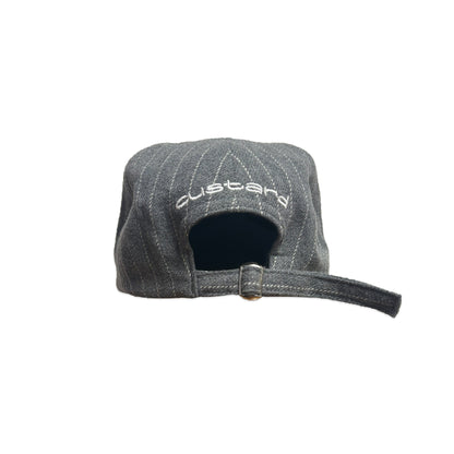 (Pre-Order) Pinstripe Wool 6 Panel Short Brim Initial Adjustable Cap