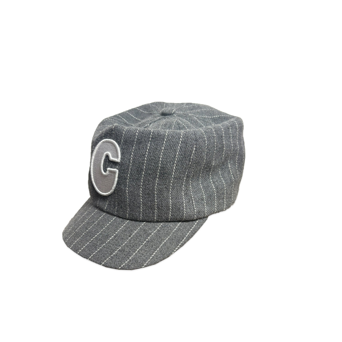 (Pre-Order) Pinstripe Wool 6 Panel Short Brim Initial Adjustable Cap