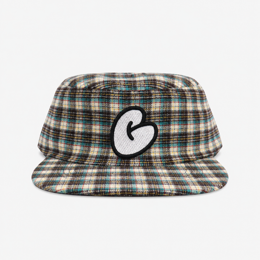 Plaid Cotton Pillbox Graffiti Adjustable Cap
