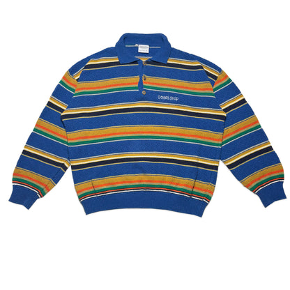 Custard Reclaimed Stripe Polo Shirt | Size Large