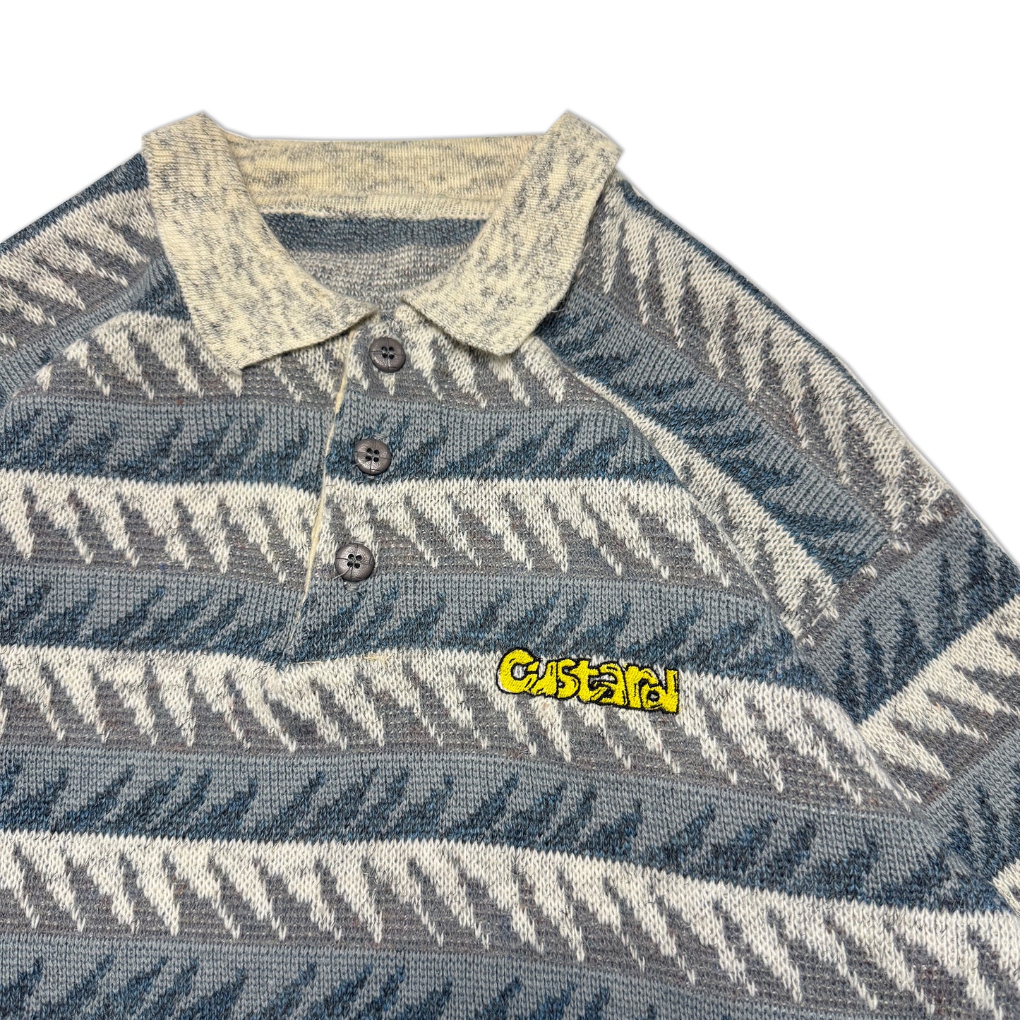 Custard Reclaimed Pattern Polo | Size Medium