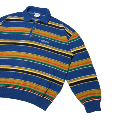 Custard Reclaimed Stripe Polo Shirt | Size Large