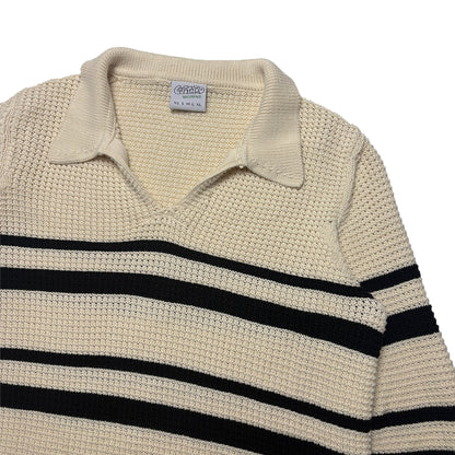 Custard Reclaimed Mesh Knit Polo | Size Small
