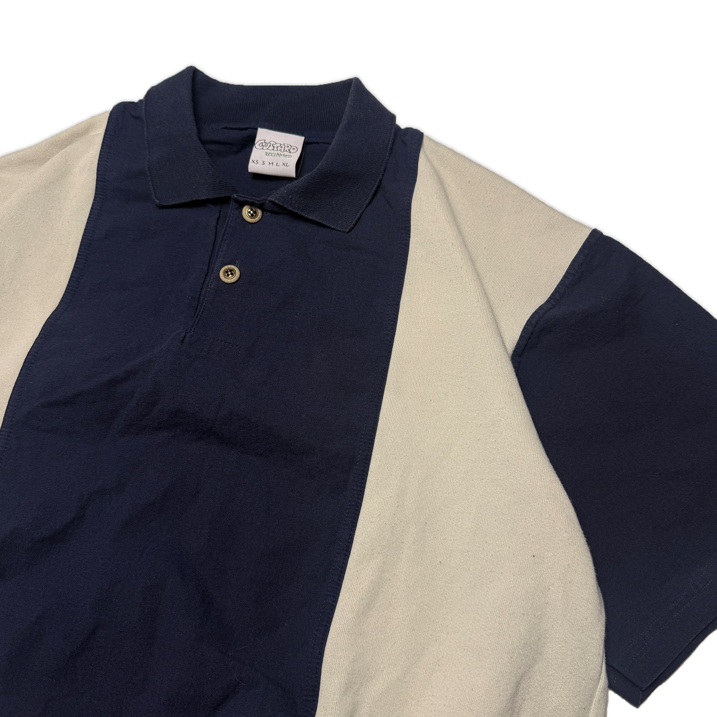 Custard Reclaimed Stripe Polo | Size Medium