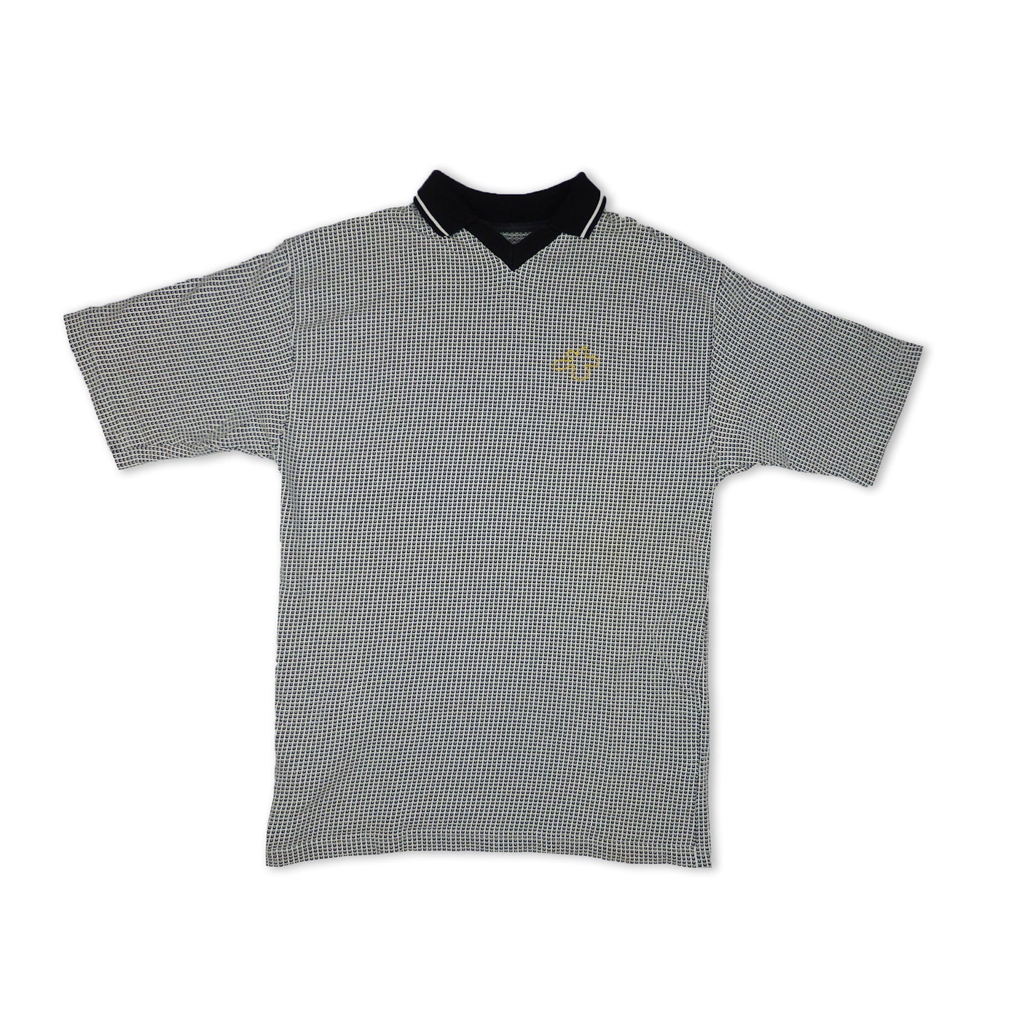 Custard Reclaimed Patterned Polo Shirt | Size Large