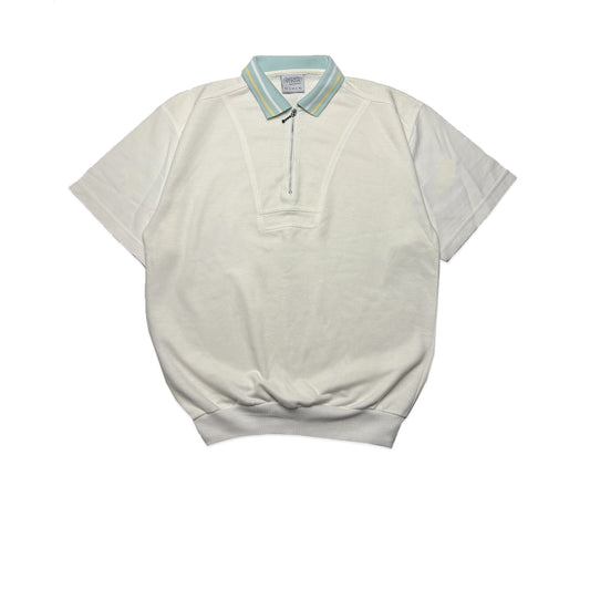 Custard Reclaimed Zip Polo | Size Medium