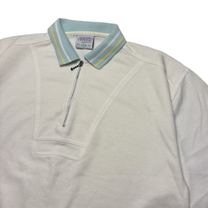 Custard Reclaimed Zip Polo | Size Medium