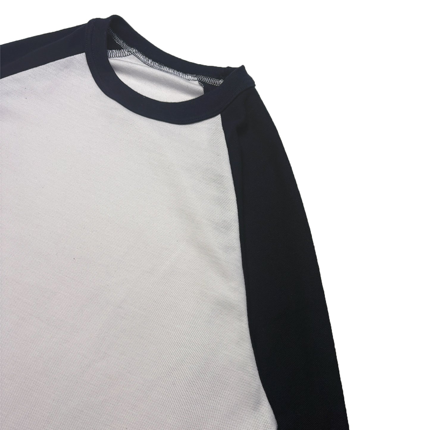 Pique Raglan Long Sleeve T-Shirt | White & Navy