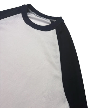 Pique Raglan Long Sleeve T-Shirt | White & Navy