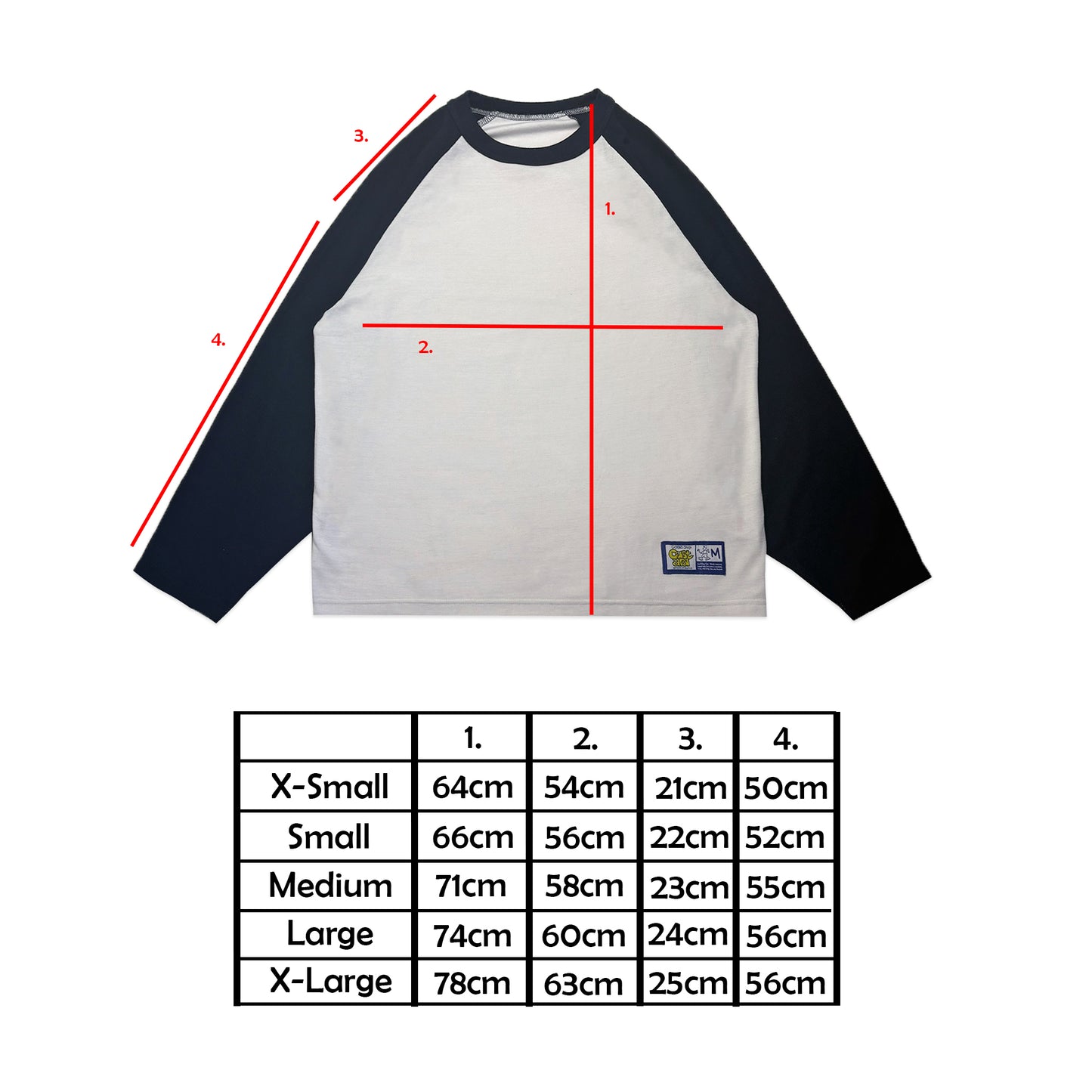 Pique Raglan Long Sleeve T-Shirt | White & Navy
