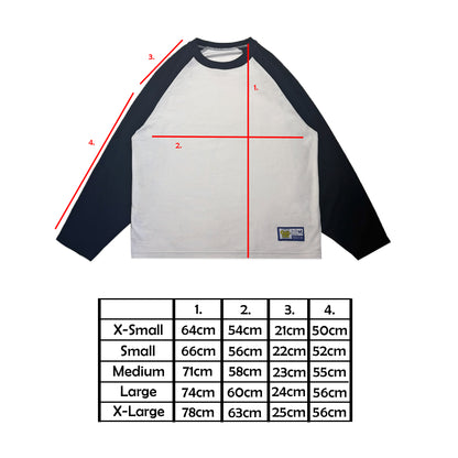 Pique Raglan Long Sleeve T-Shirt | White & Navy