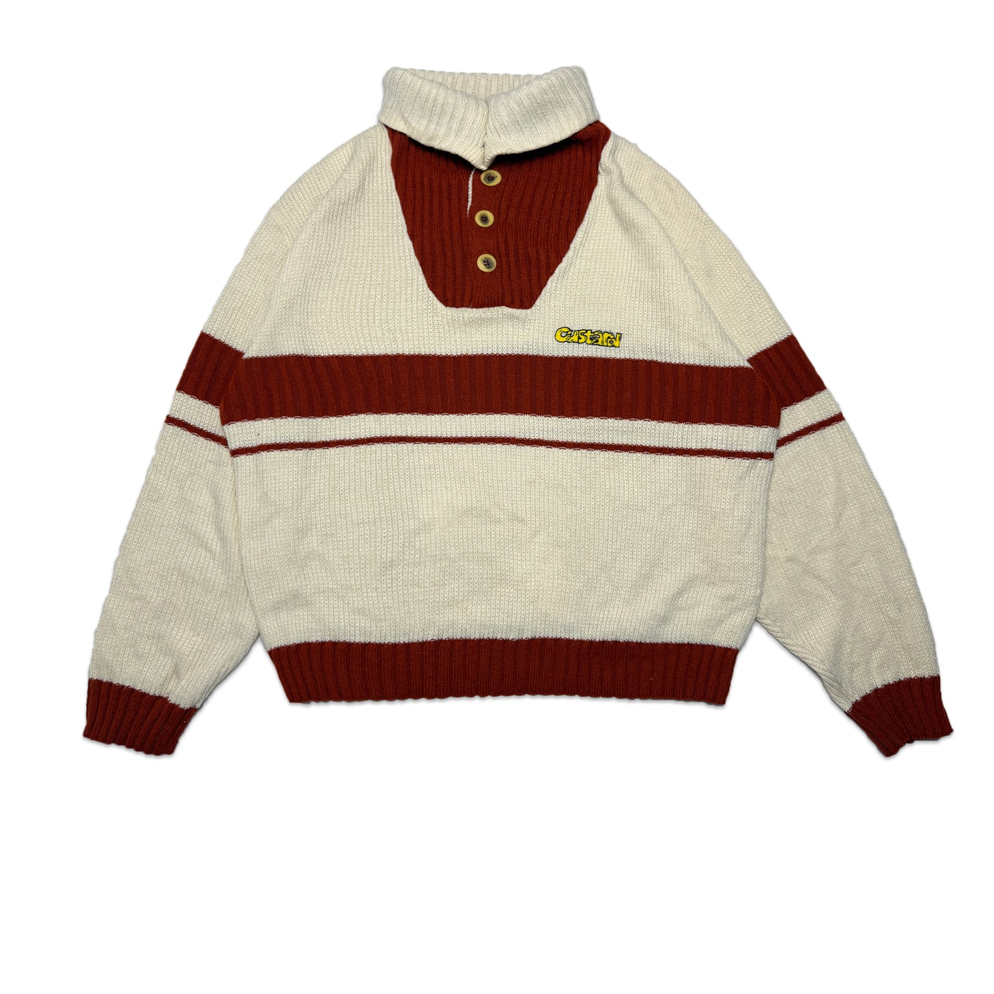 Custard Reclaimed Stripe Jumper | Size Medium