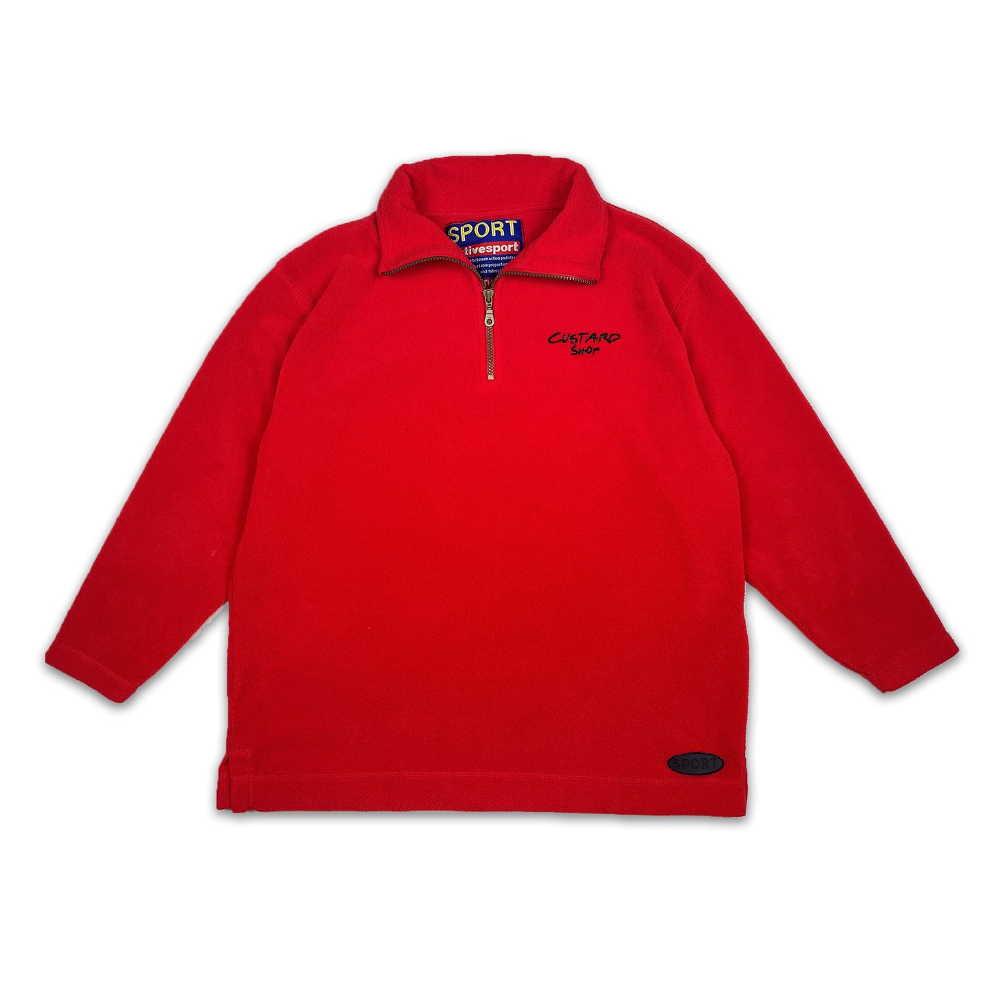 Custard Reclaimed Red 1/4 Zip Fleece Jumper | Size Medium