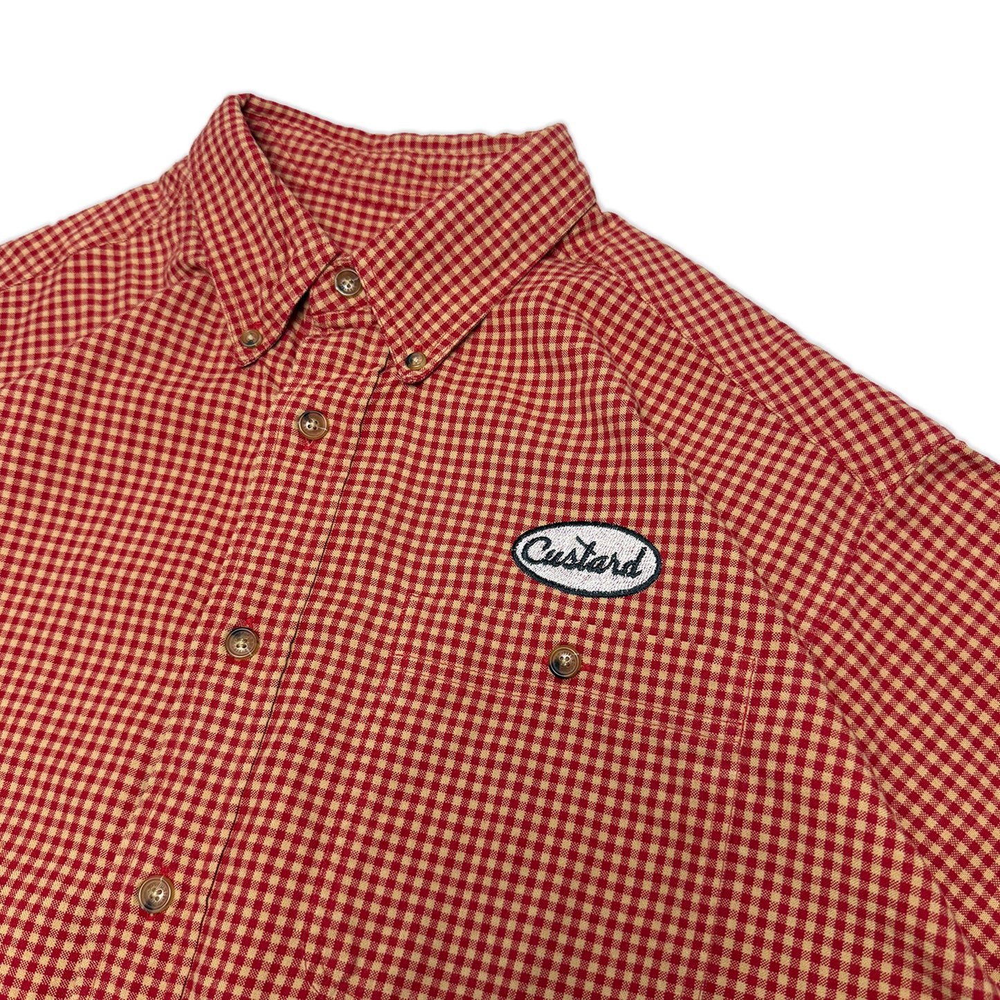 Custard Reclaimed Check Shirt | Size Large