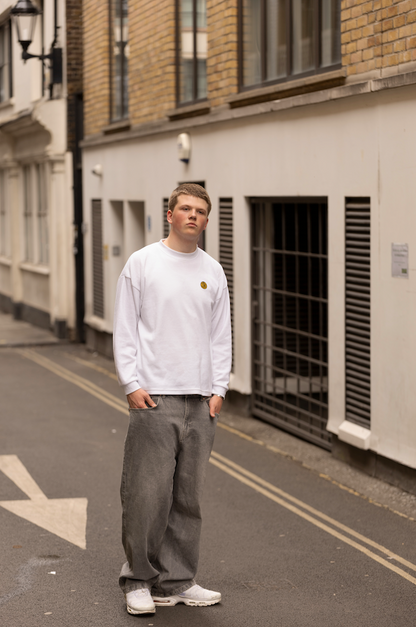 Waffle Acid House Long Sleeve T-Shirt | White
