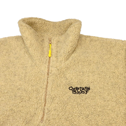 Custard Reclaimed Sherpa 1/4 Zip | Size Large