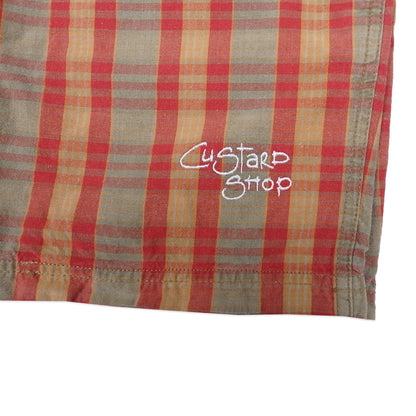 Custard Reclaimed Check Shorts | Size Medium