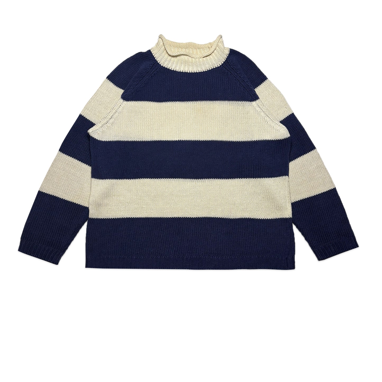 Custard Reclaimed Stripe Roll-neck | Size Large