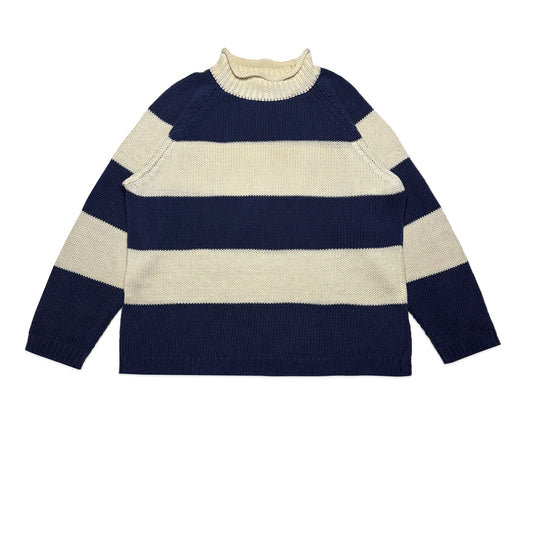 Custard Reclaimed Stripe Roll-neck | Size Large