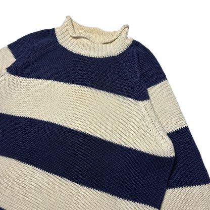 Custard Reclaimed Stripe Roll-neck | Size Large