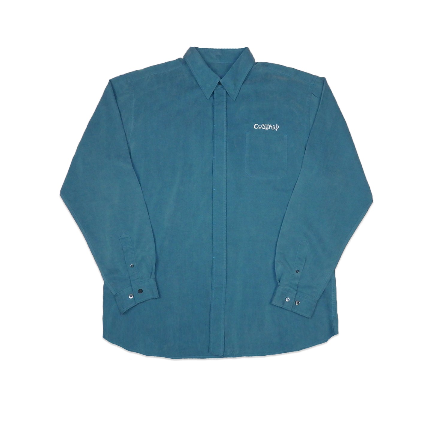 Custard Reclaimed Soft Touch Teal Shirt | Size Large