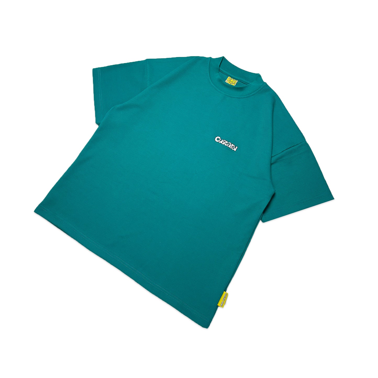 Waffle Embroidered T-Shirt | Teal