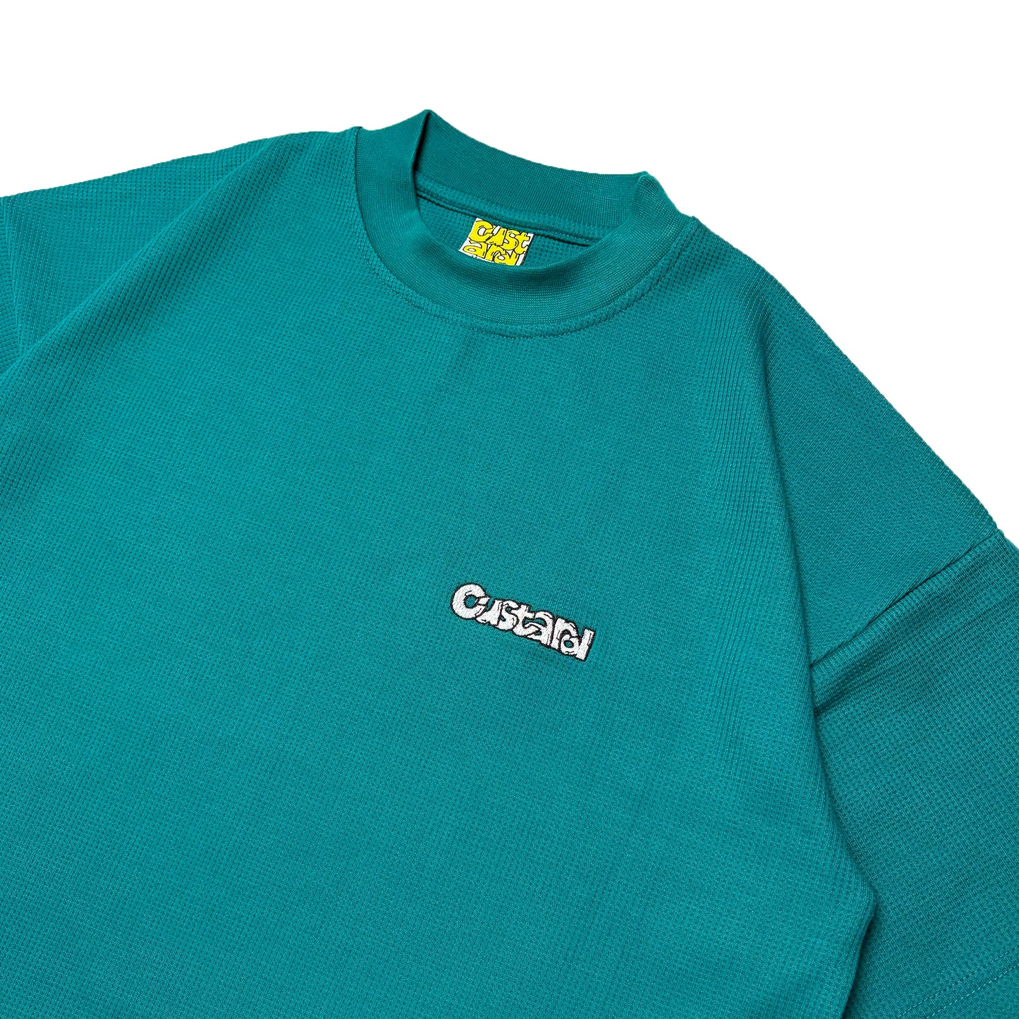 Waffle Embroidered T-Shirt | Teal