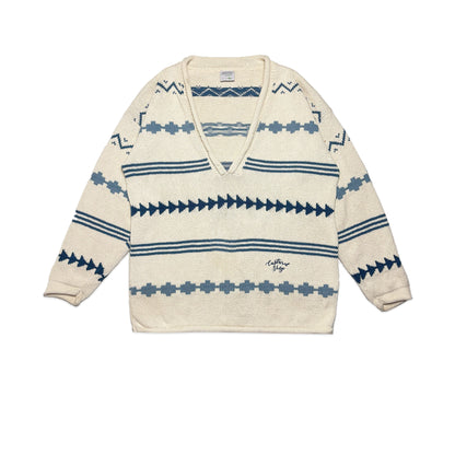 Custard Reclaimed Open Neck Jumper | Size Large