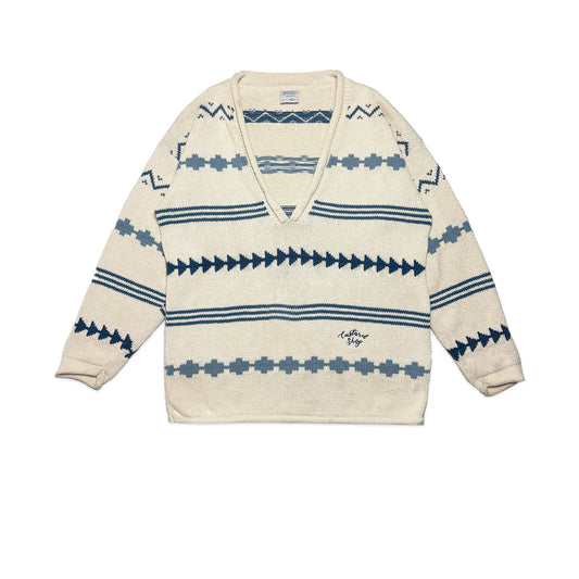 Custard Reclaimed Open Neck Jumper | Size Large