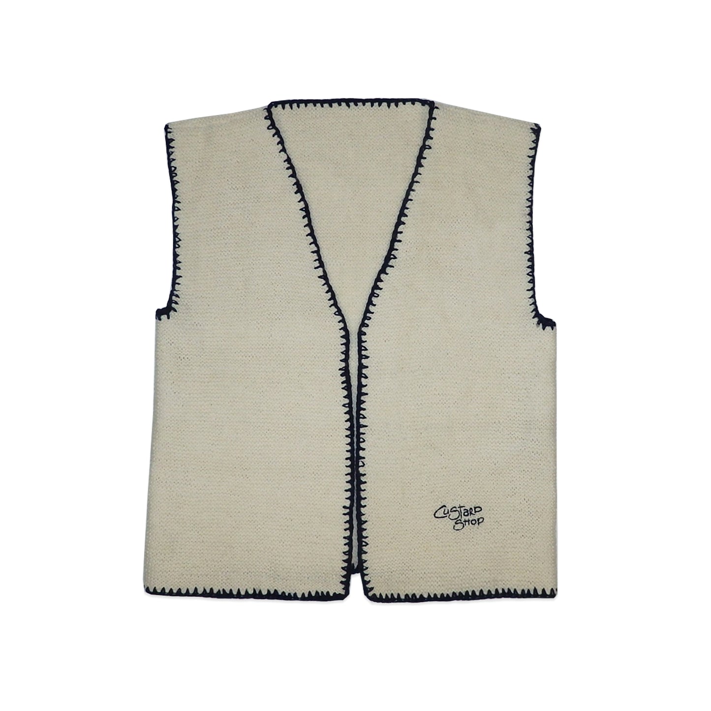 Custard Reclaimed Knit Gilet | Size Medium