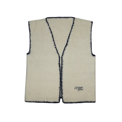 Custard Reclaimed Knit Gilet | Size Medium