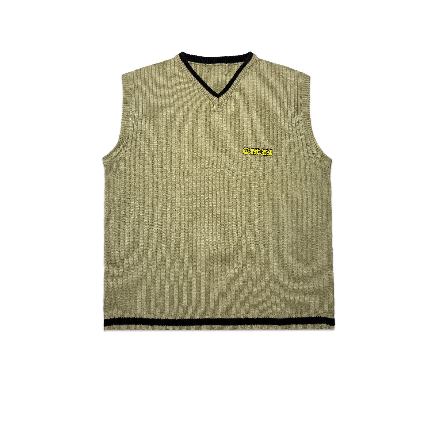 Custard Reclaimed Knit Vest | Size Large