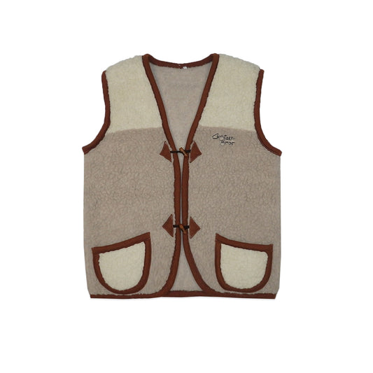 Custard Reclaimed Sherpa Vest | Size Large