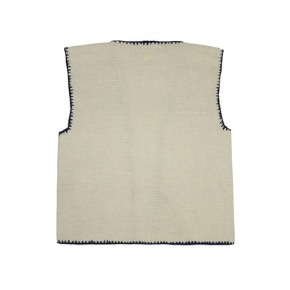 Custard Reclaimed Knit Gilet | Size Medium