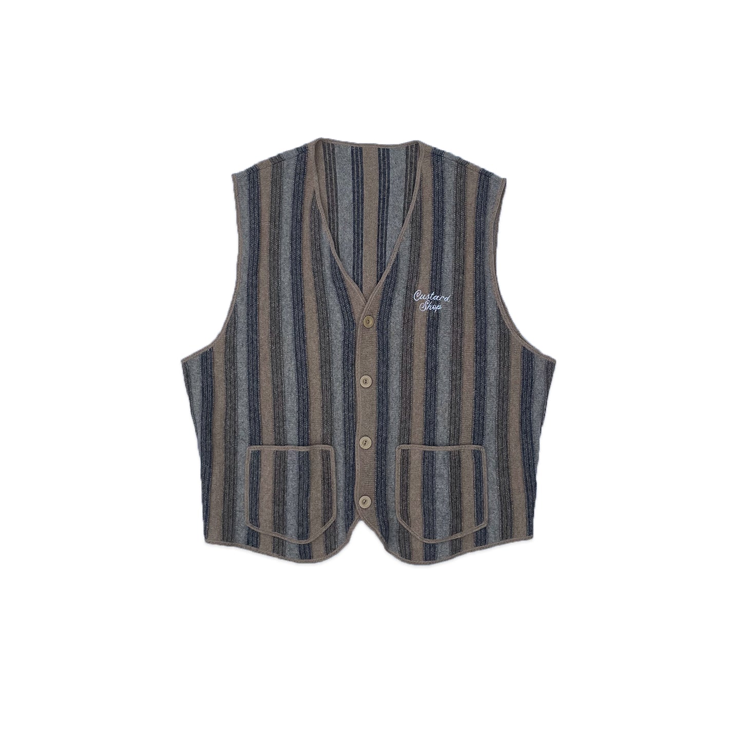 Custard Reclaimed Stripe Vest | Size Large