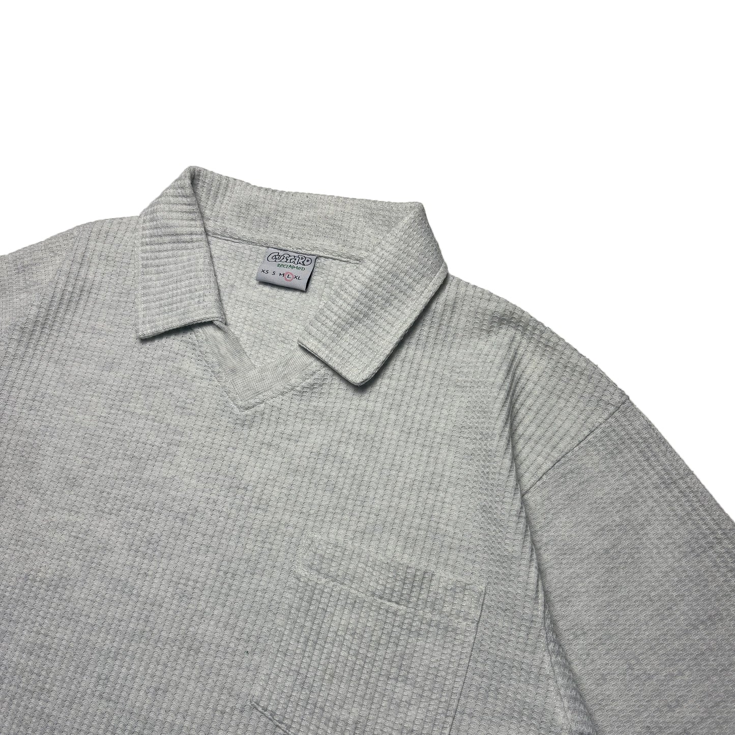 Custard Reclaimed Waffle Polo Shirt | Size Large