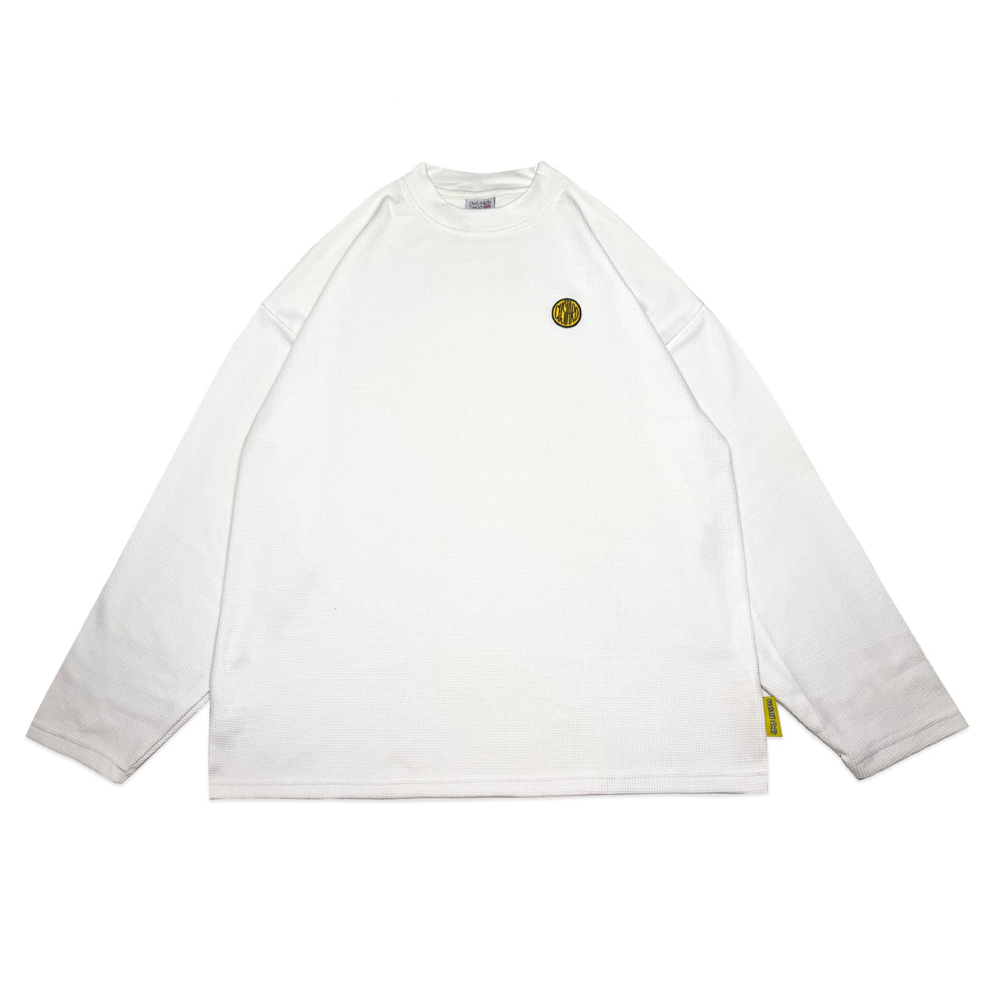 Waffle Acid House Long Sleeve Baggy Cuff T-Shirt | White